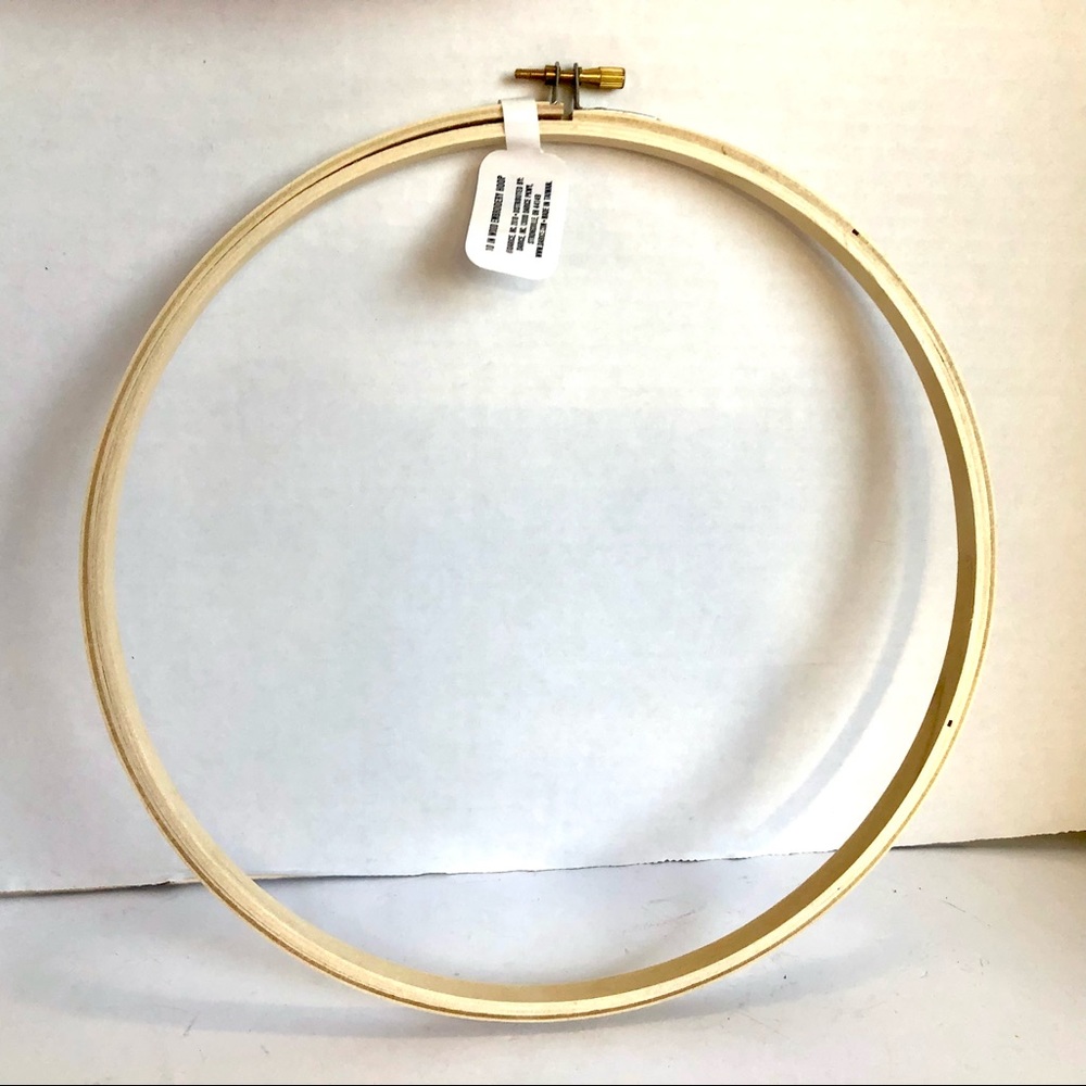 2/$12 New Vintage 10” Round Wood Embroidery Hoop, Needlework & Quilting